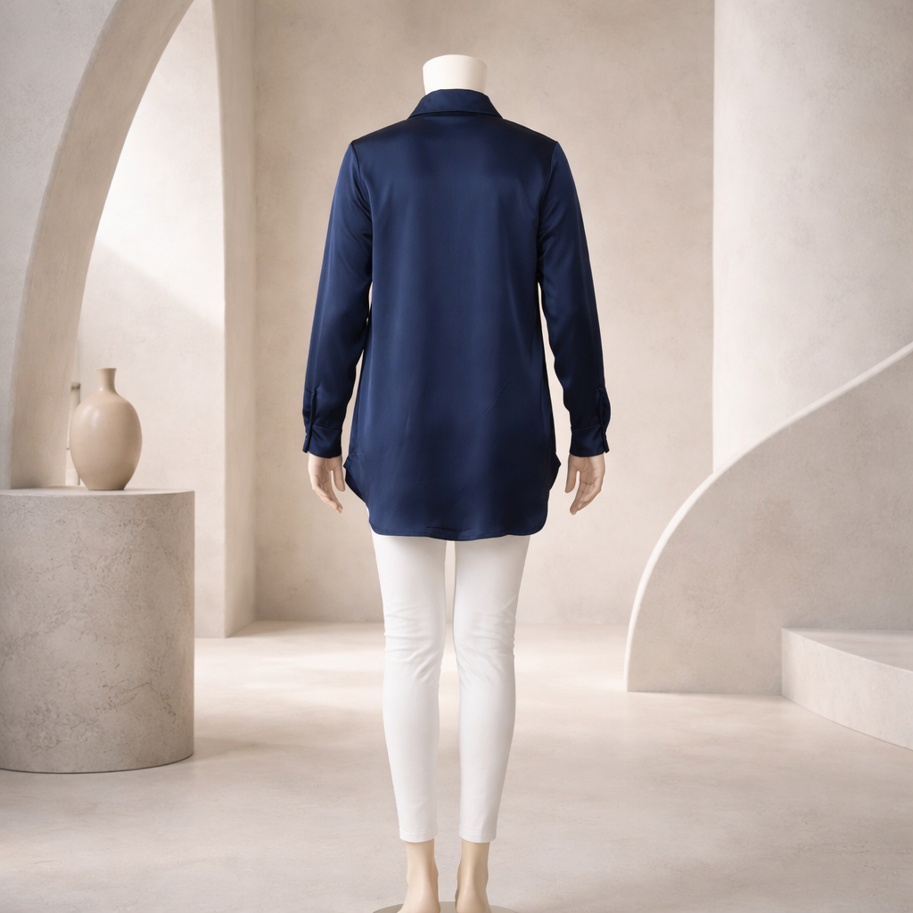 Royal Blue Minimal Shirt Top