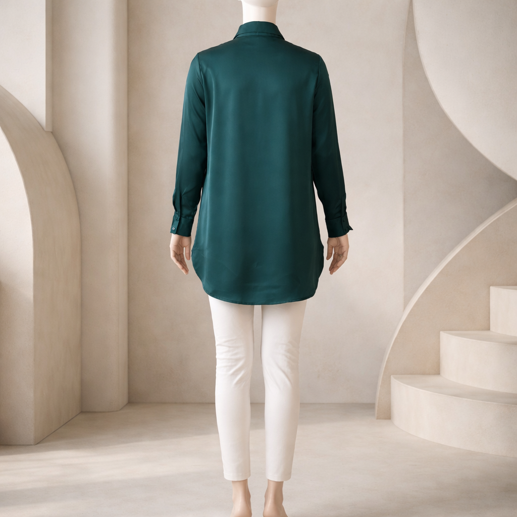 Emerald Green Minimal Shirt Top