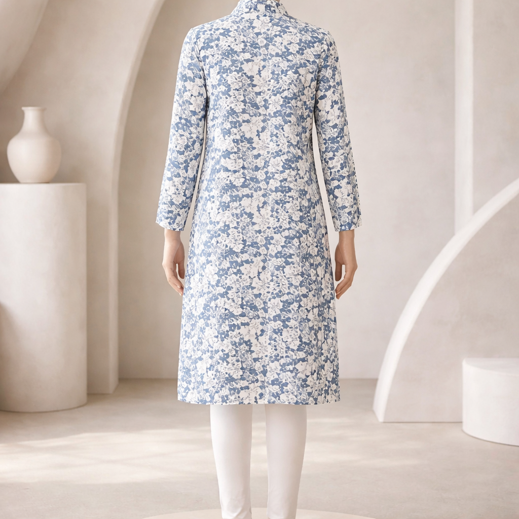 Powder Blue Heritage Luxe Shirt Dress