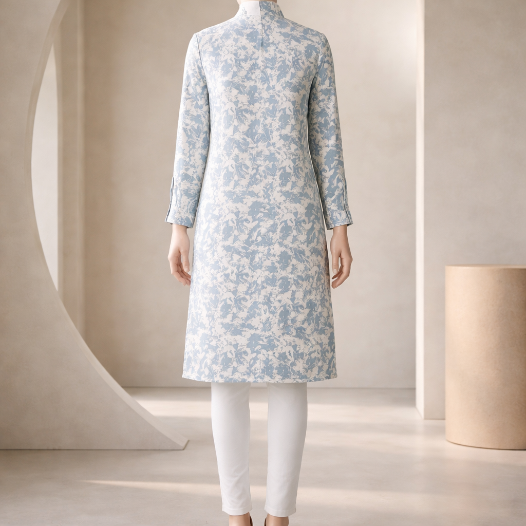 Ice Blue Heritage Luxe Shirt Dress