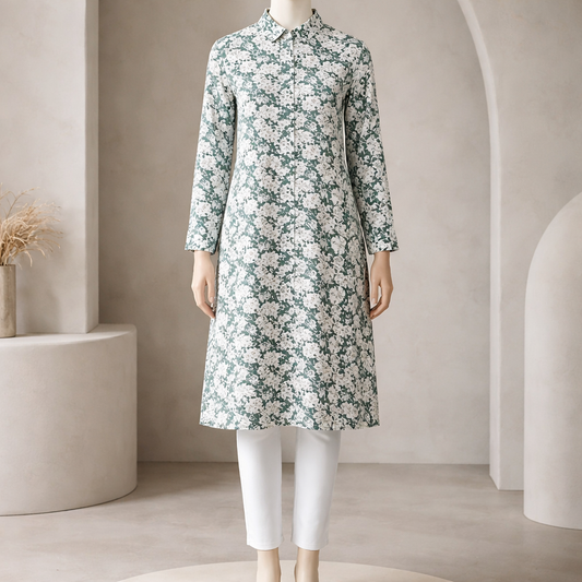 Sage Heritage Luxe Shirt Dress