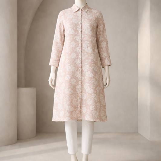 Blush Pink Heritage Luxe Shirt Dress