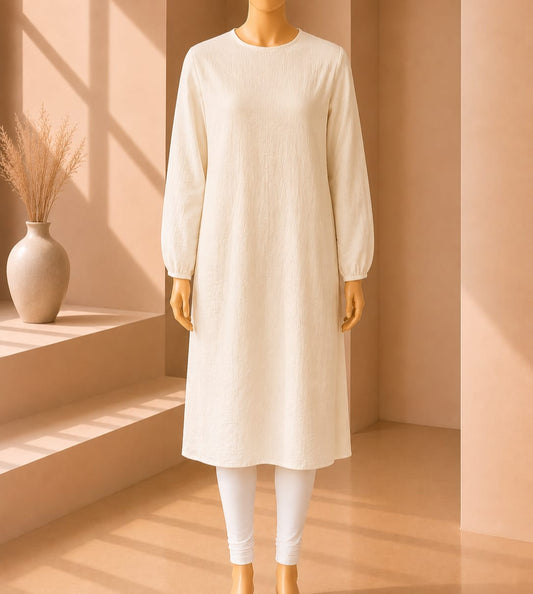 Ivory Grace Textured Tunic Top