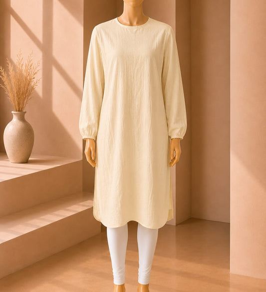 Buttercream Textured Tunic Top