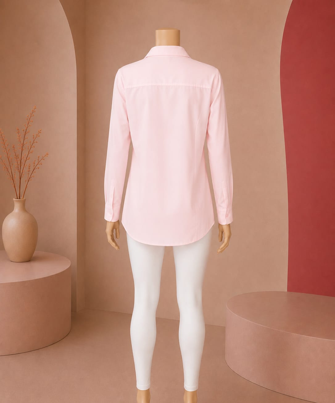 Blush Rose Silkline Buttoned Shirt Top