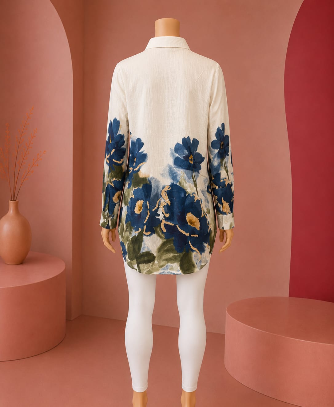 Midnight Bloom Botanical Shirt Top