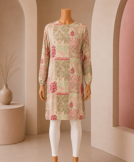 Blush Meadow Heritage Print Tunic Top
