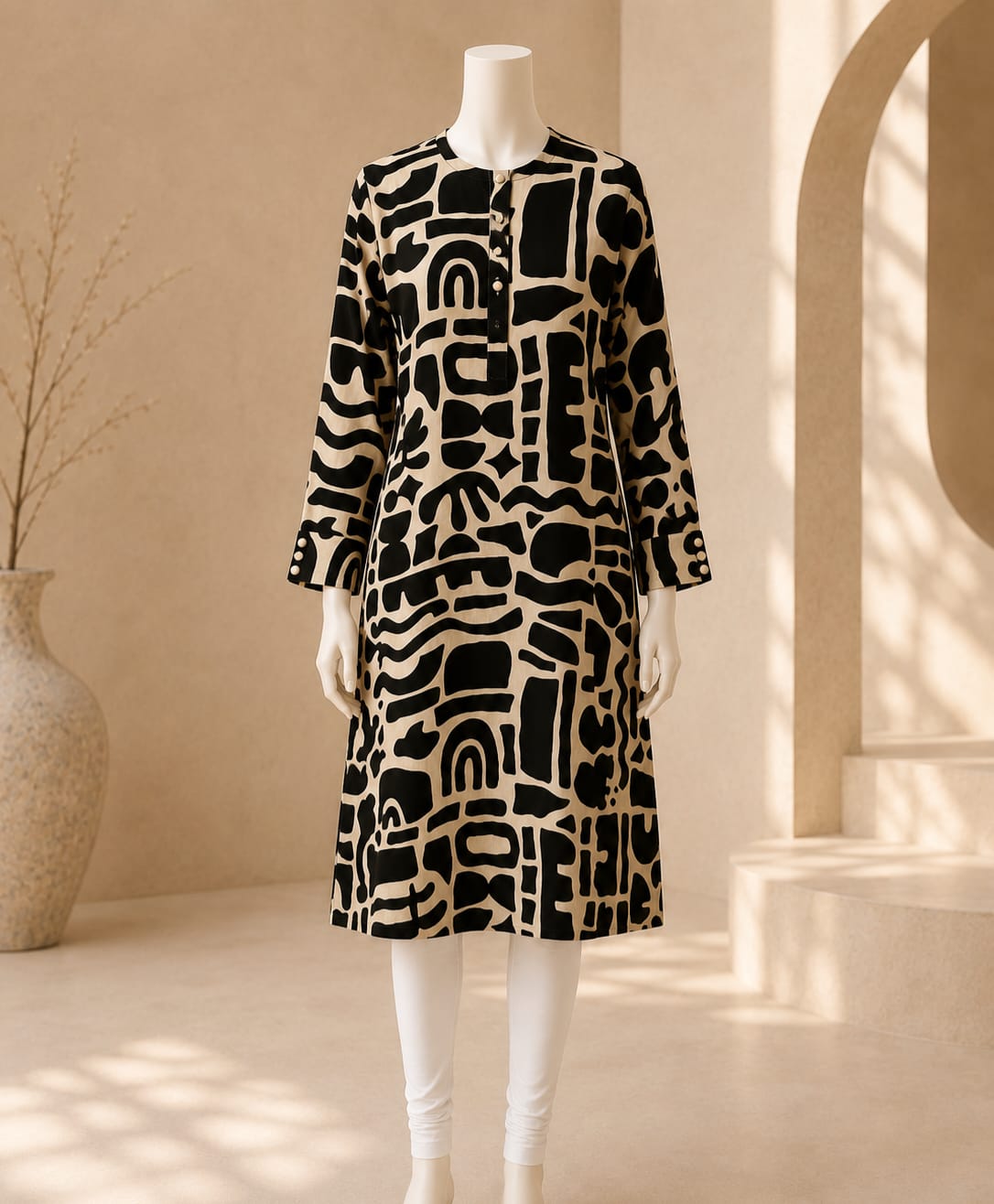 Midnight Mosaic Statement Tunic Top