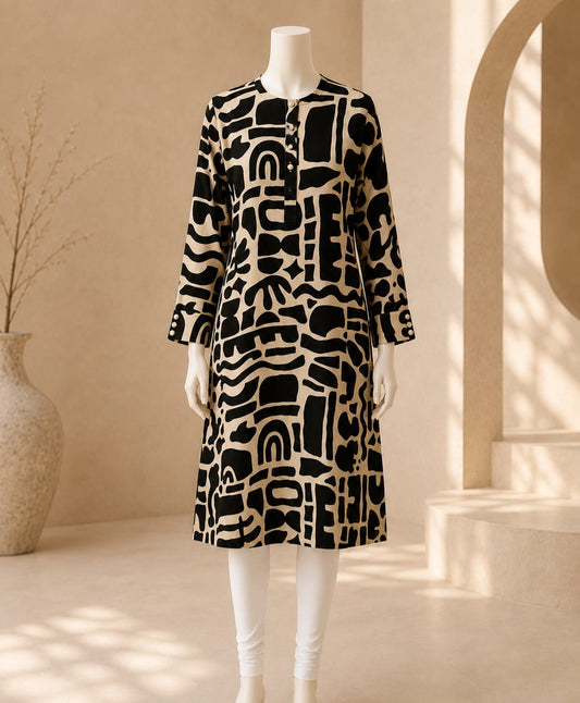 Midnight Mosaic Statement Tunic Top