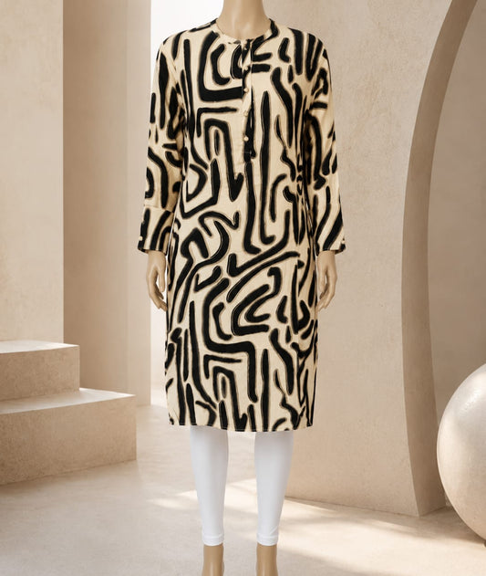 Midnight Dune Abstract Flow Tunic Top