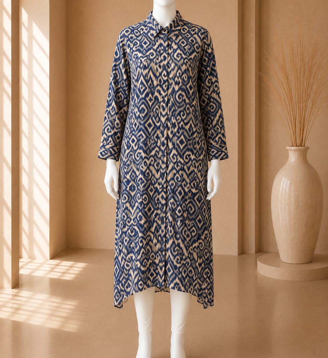 Azure Nomad Shirt Dress