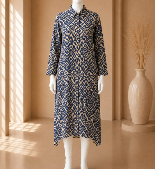 Azure Nomad Shirt Dress