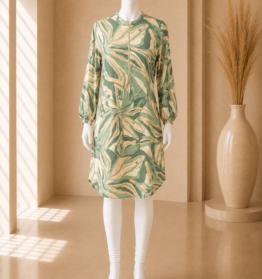 Sage Bloom Zip Midi