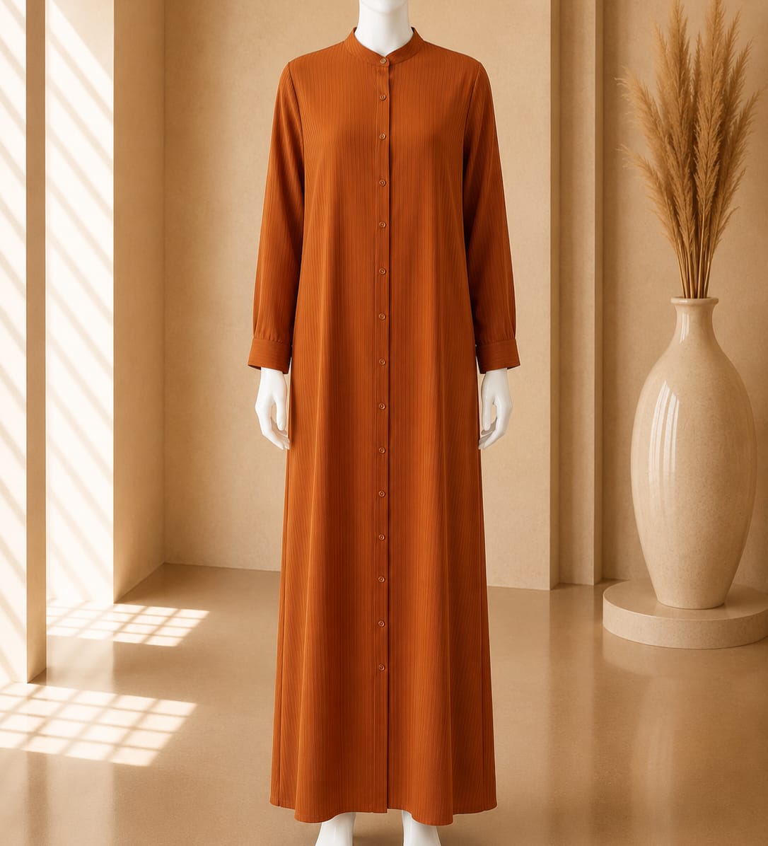 Amber Essence Buttoned Abaya Maxi