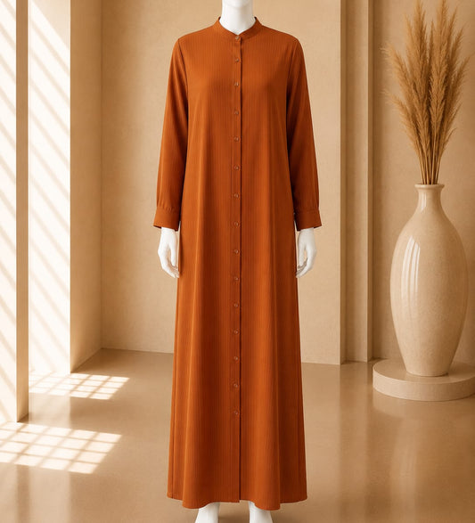 Amber Essence Buttoned Abaya Maxi