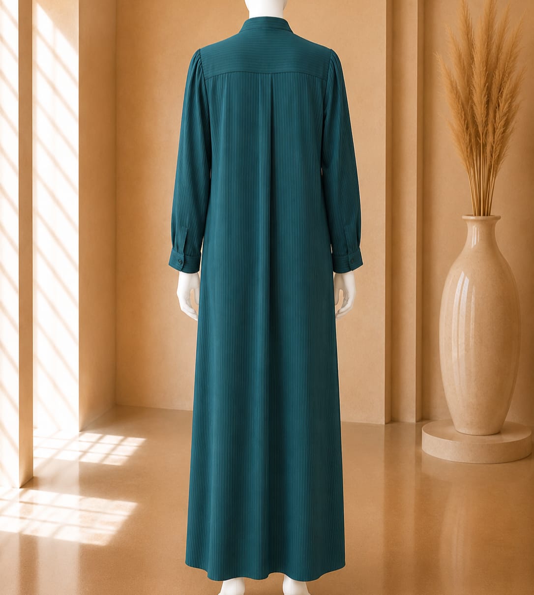 Verdant Essence Buttoned Abaya Maxi