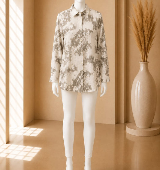 Ivory Abstract Print Shirt