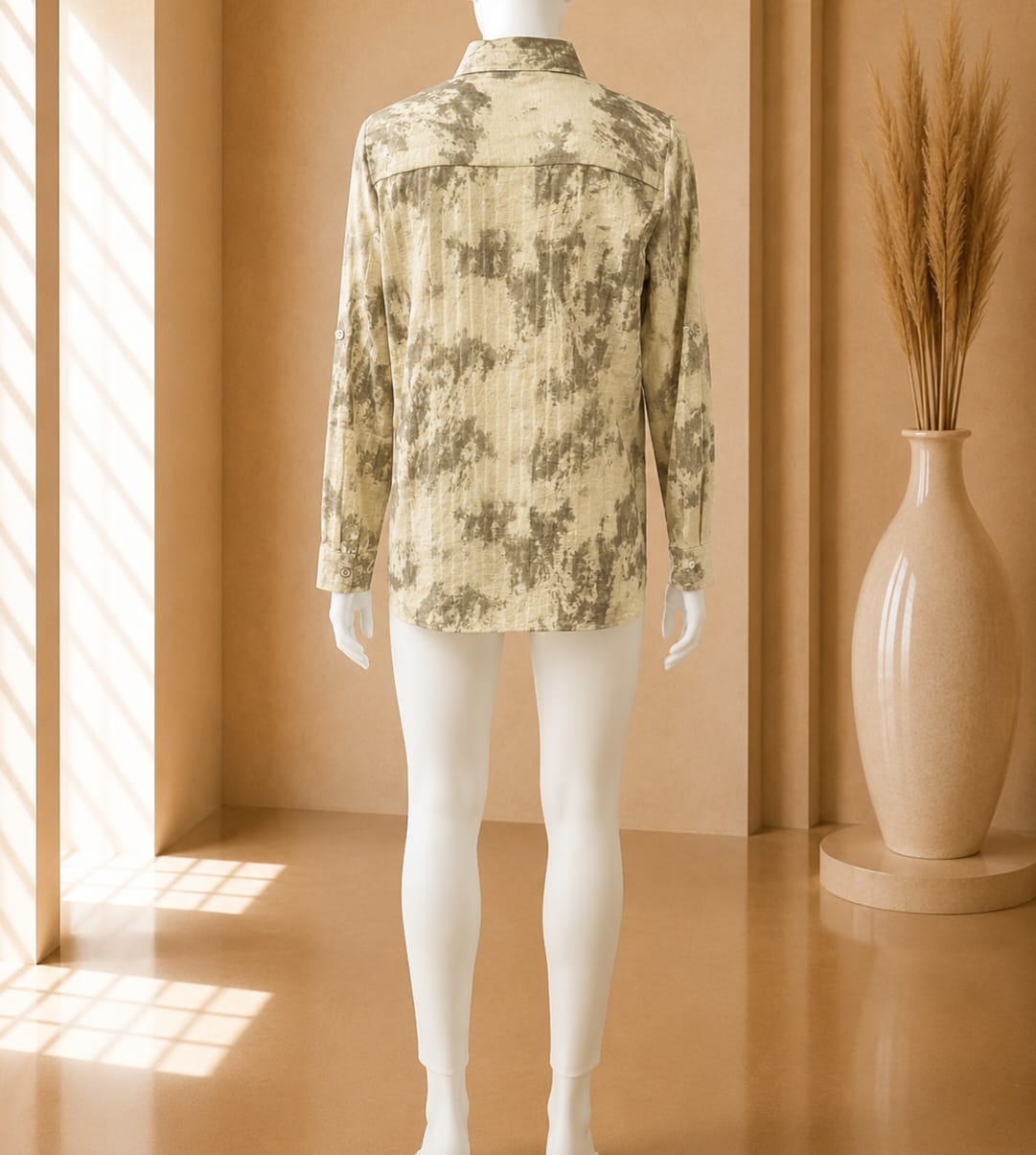 Olive Abstract Print Shirt