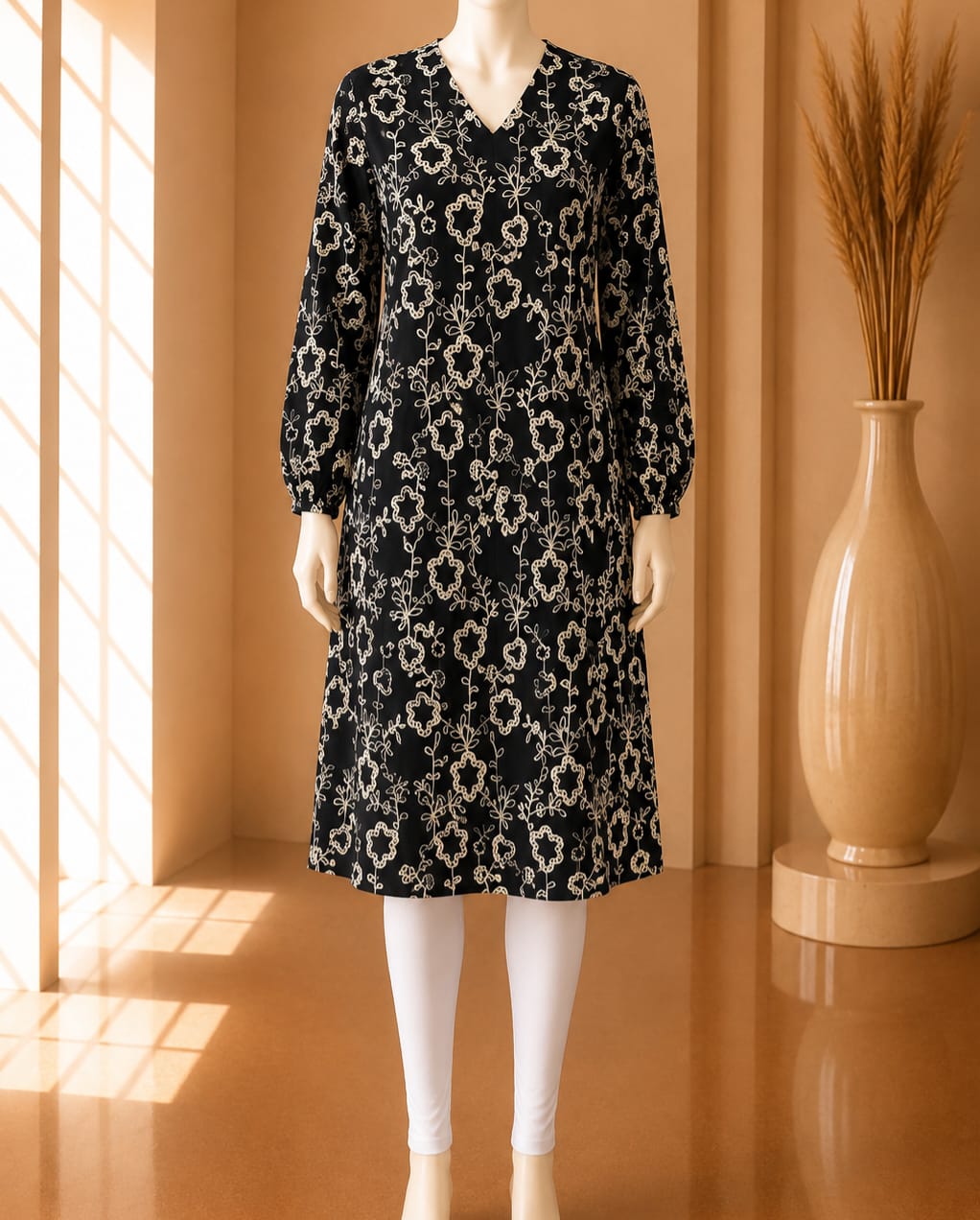 Midnight Fleur Embroidered Midi
