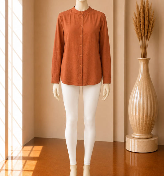 Terracotta Harmony Shirt Dress