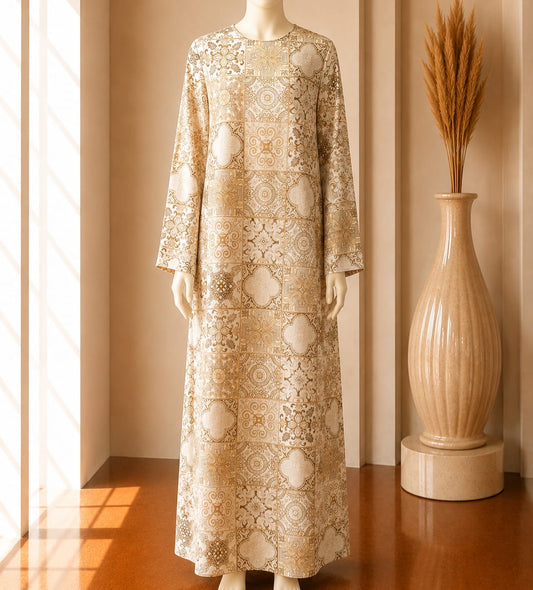 Ivory Heritage Mosaic Maxi Abaya