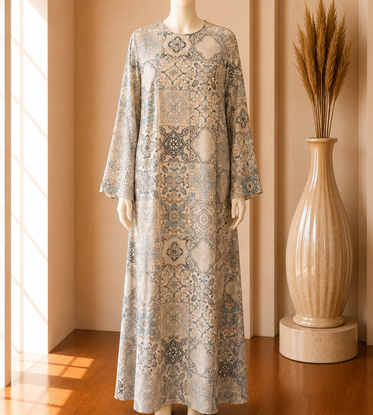 Powder Blue Heritage Maxi Abaya