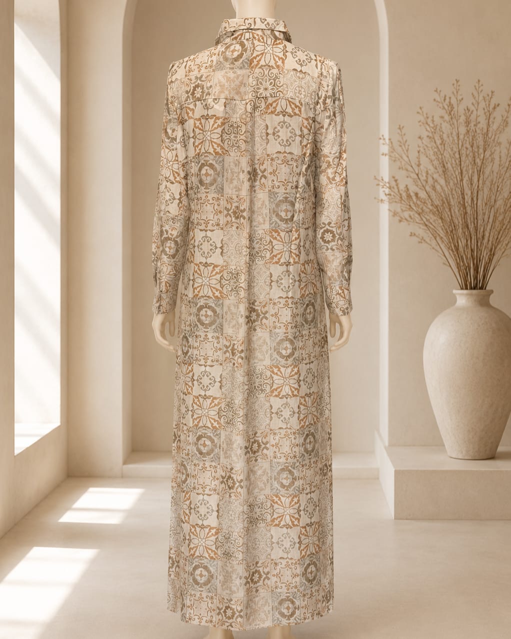 Sage Mist Mosaic Maxi Dress