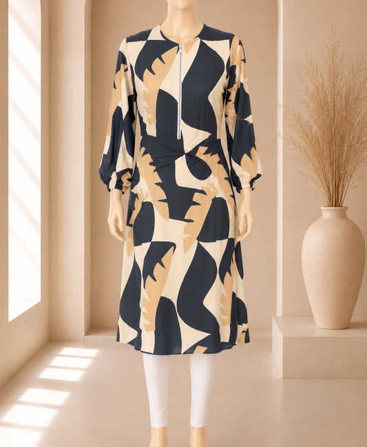 Midnight Botanical Zip Midi