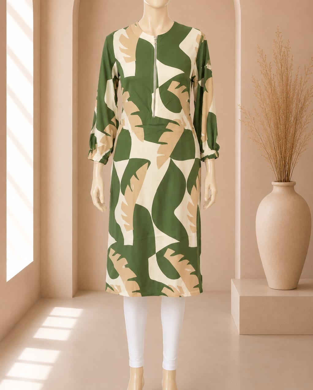 Forest Botanical Zip Midi
