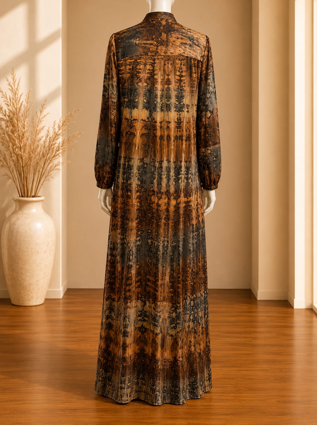 Amber Marble Print Maxi Abaya