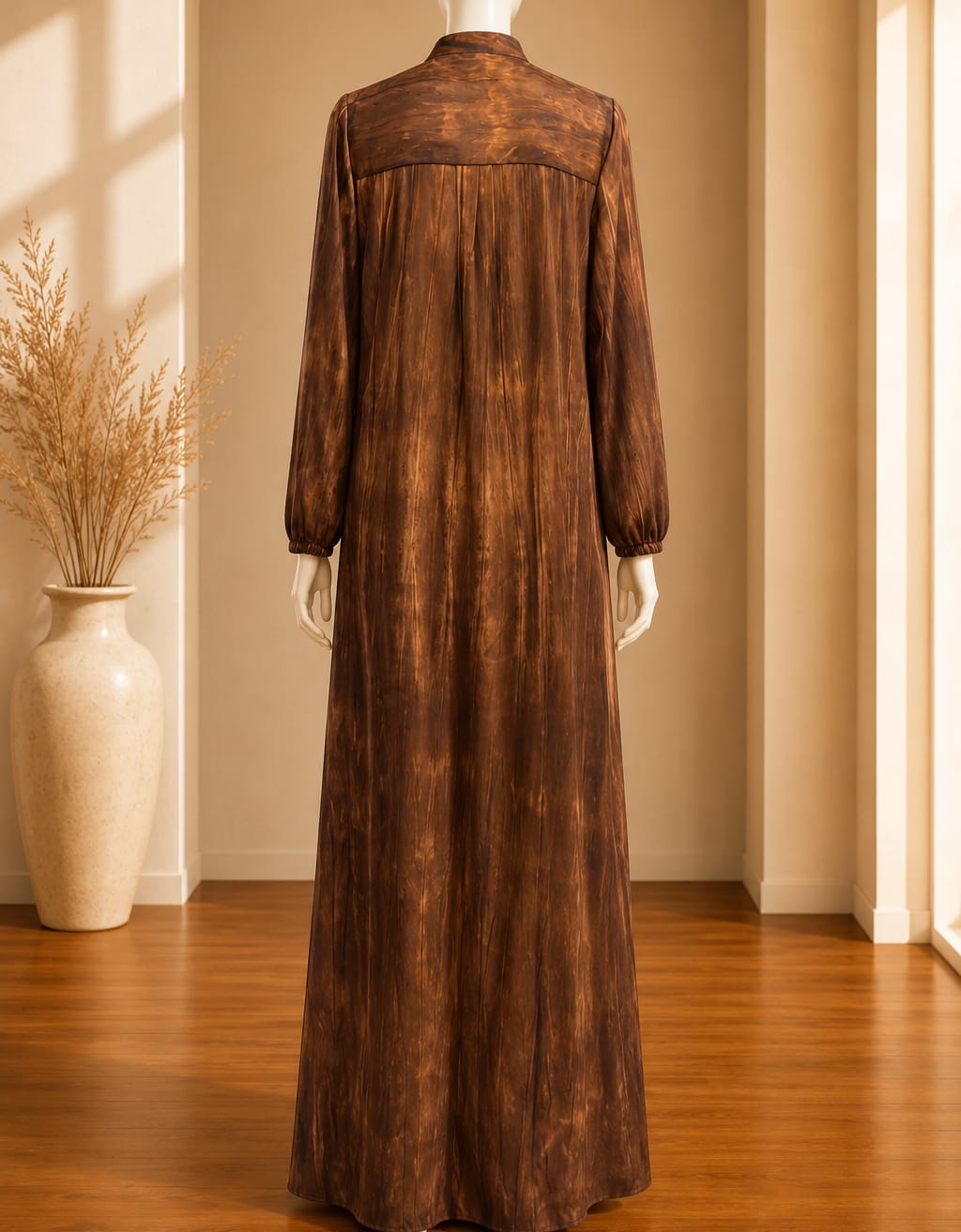 Espresso Marble Print Maxi Abaya
