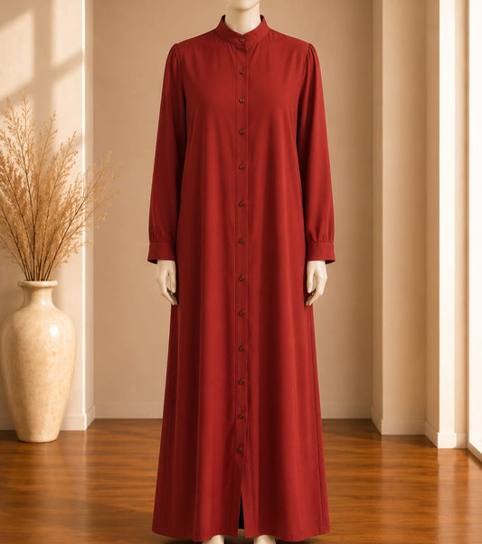 Crimson Mandarin Abaya Maxi