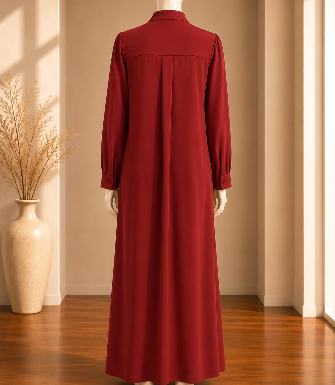 Crimson Mandarin Abaya Maxi