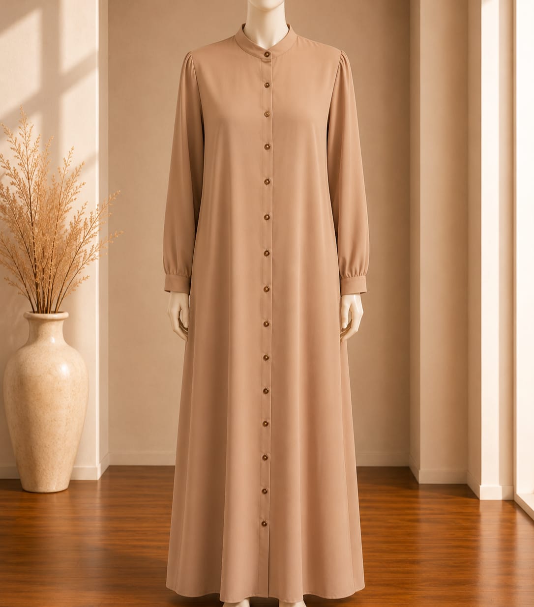 Sand Mandarin Abaya Maxi