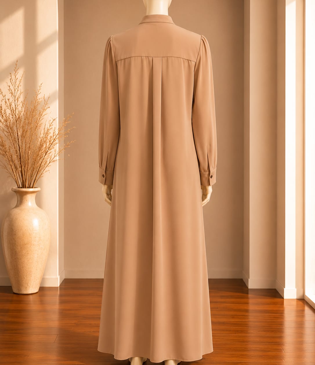 Sand Mandarin Abaya Maxi