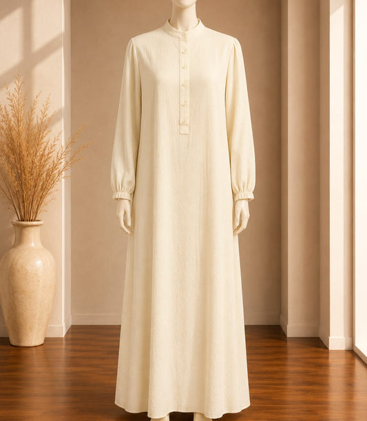 Ivory Buttoned Maxi Dress