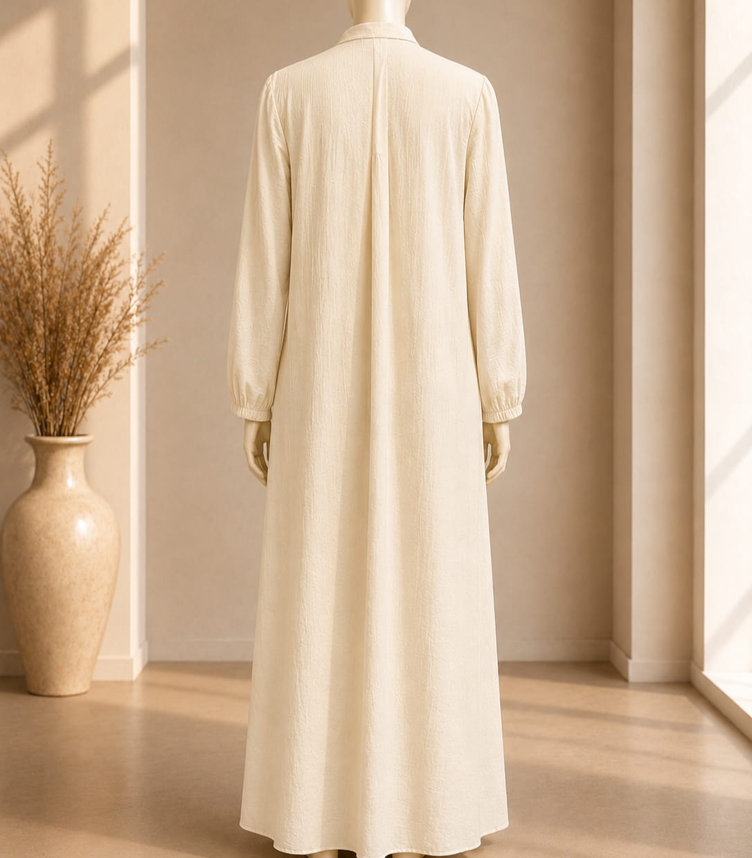 Ivory Buttoned Maxi Dress
