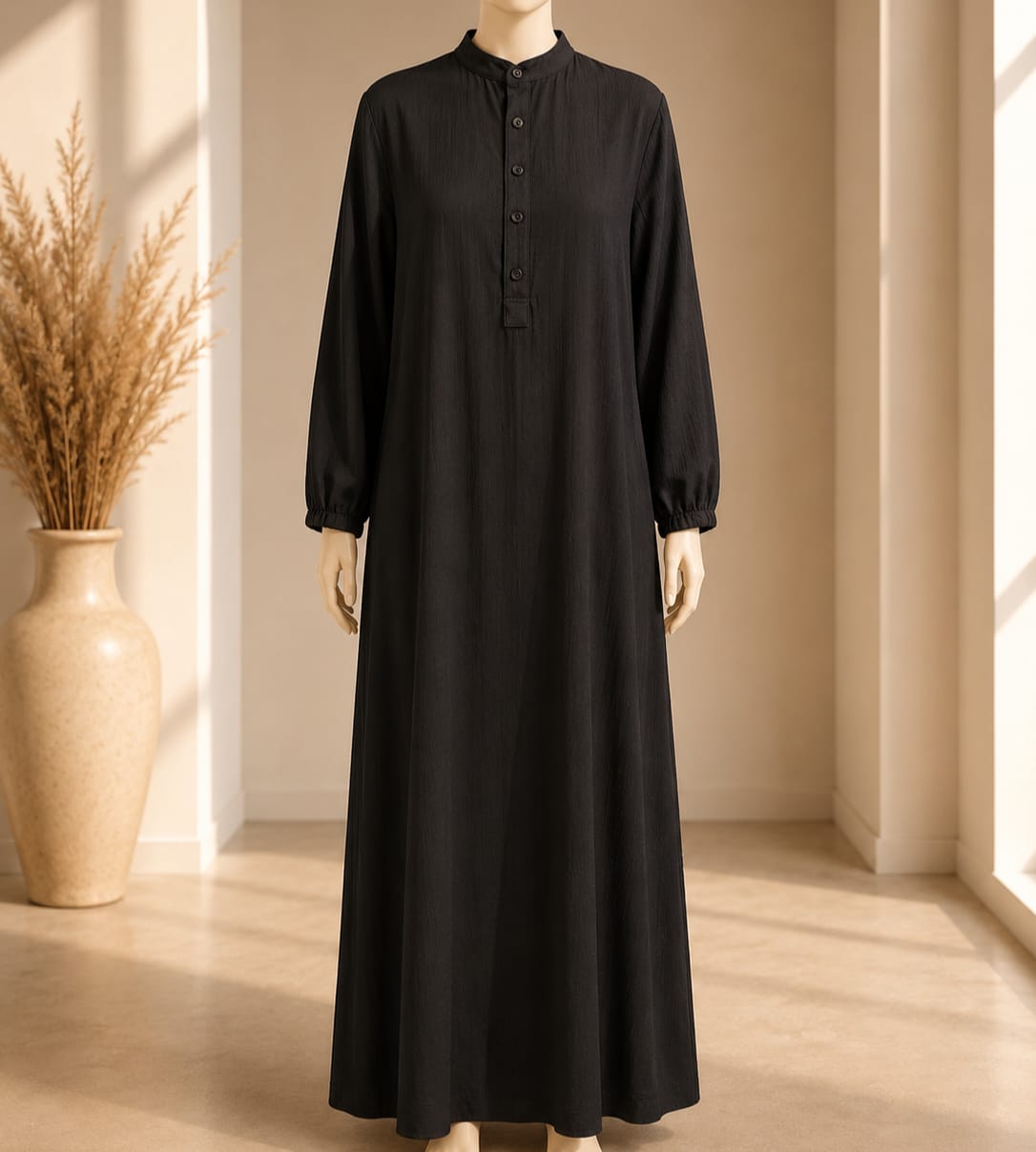 Black Buttoned Maxi Dress
