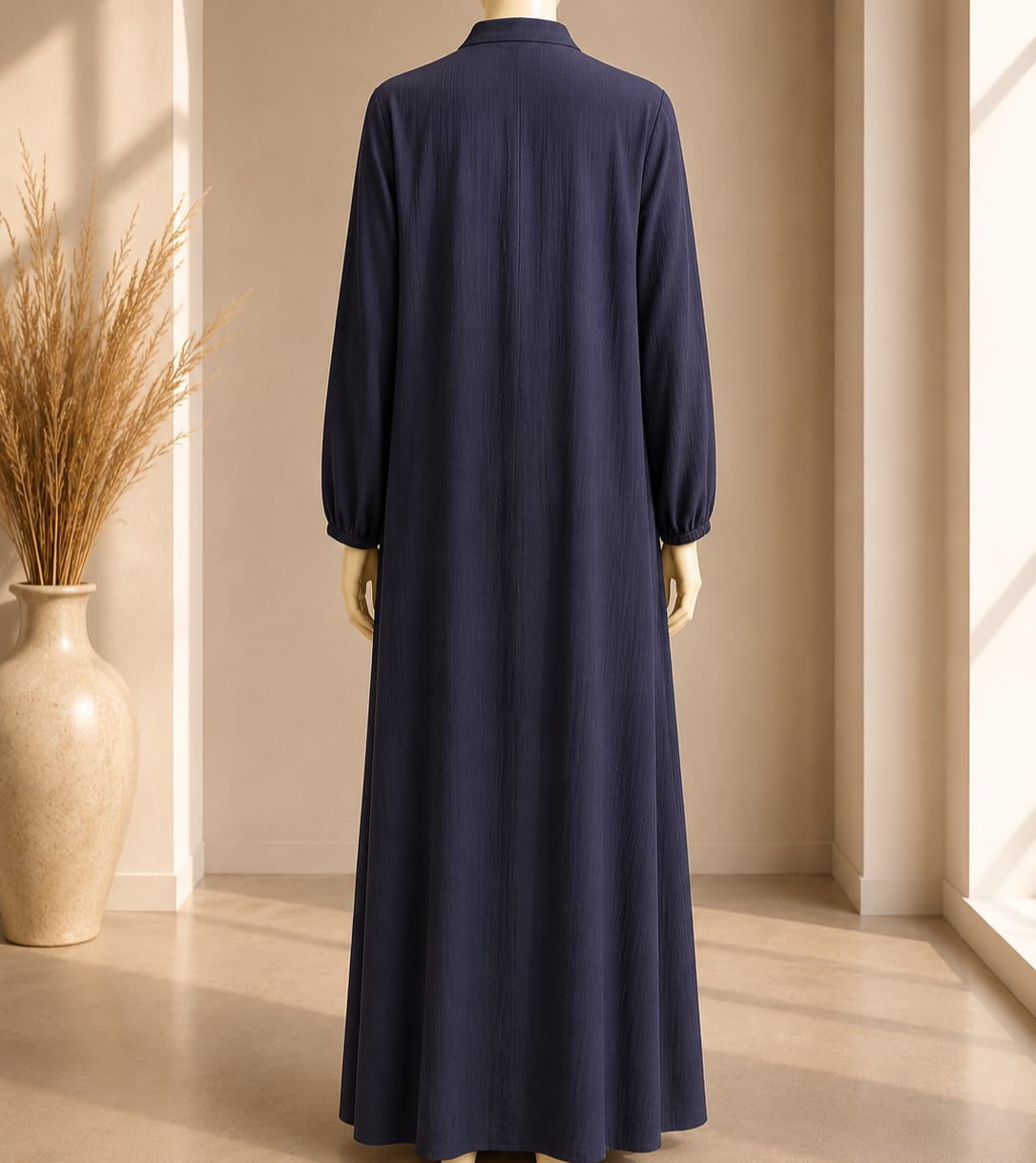 Navy Buttoned Maxi Dress