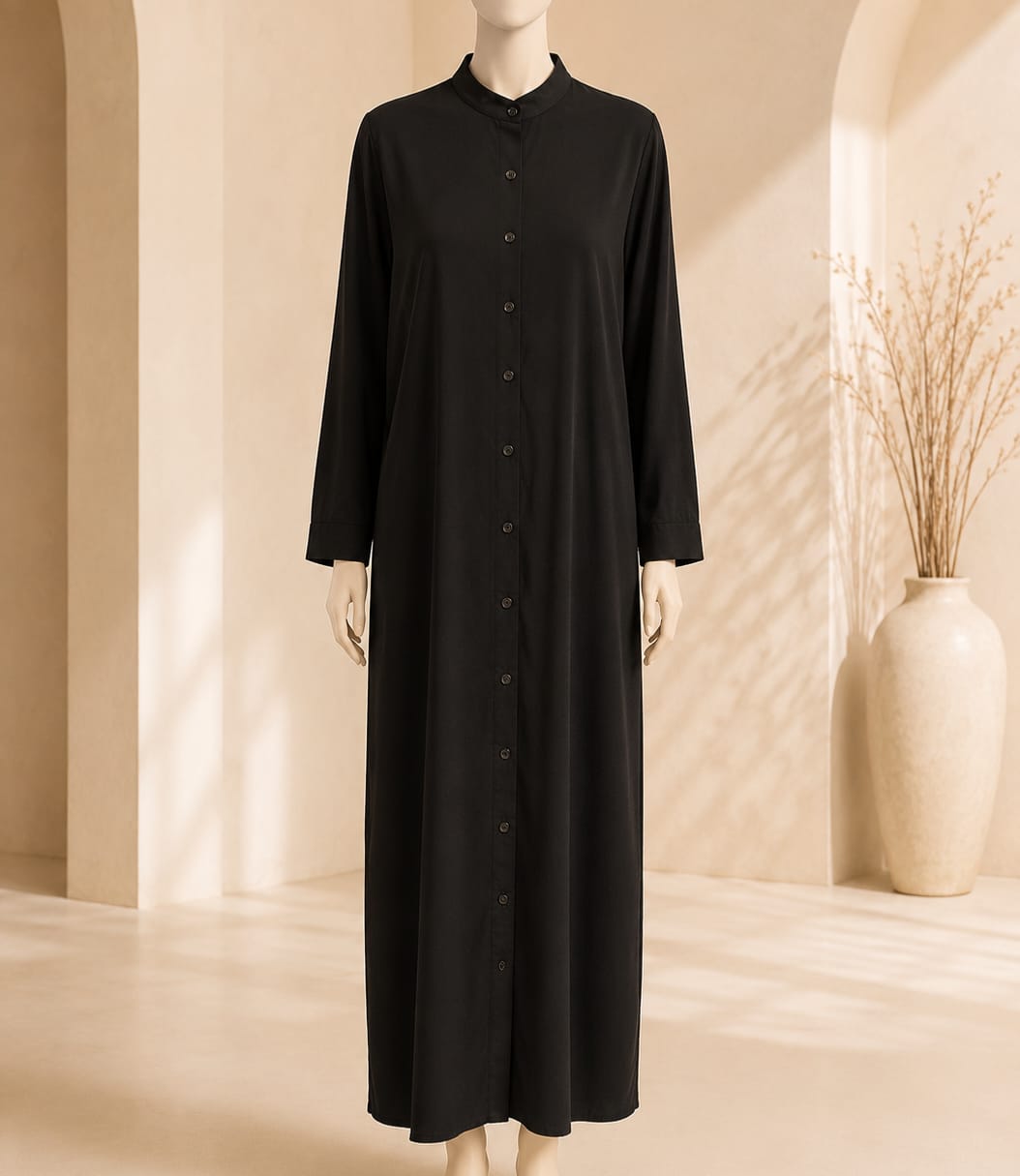 Onyx Mandarin Abaya Maxi
