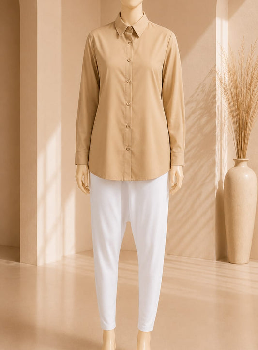 Celeste Classic Shirt – Sand Beige