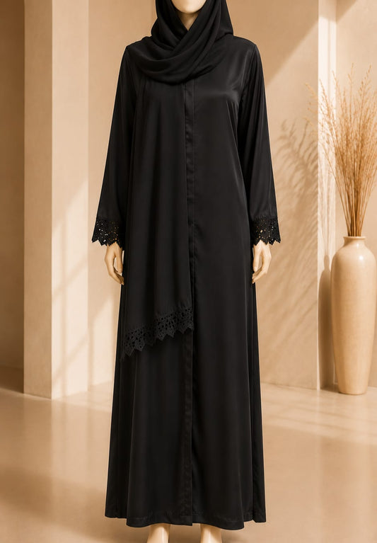 Eclipse Lace Open Abaya