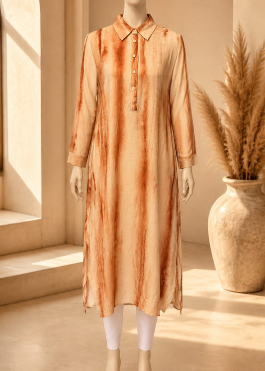 Siena Brushstroke Tunic – Terracotta
