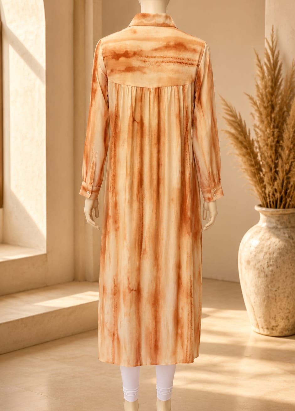 Siena Brushstroke Tunic – Terracotta