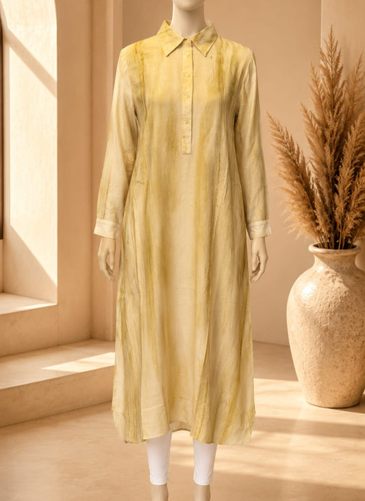 Siena Brushstroke Tunic – Butter Yellow