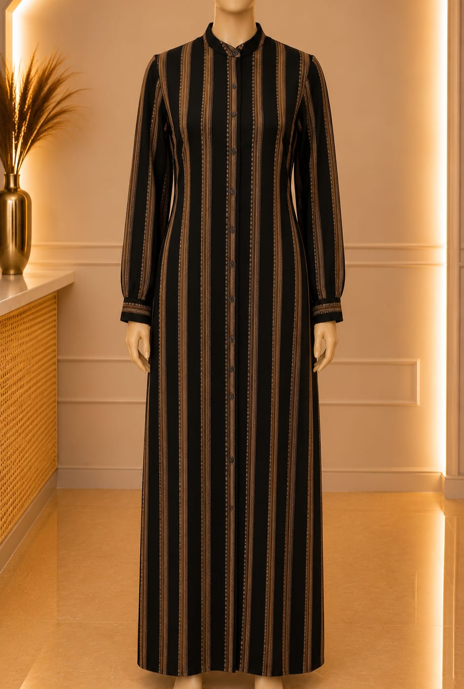 Noire Pinstripe Maxi – Black Bronze