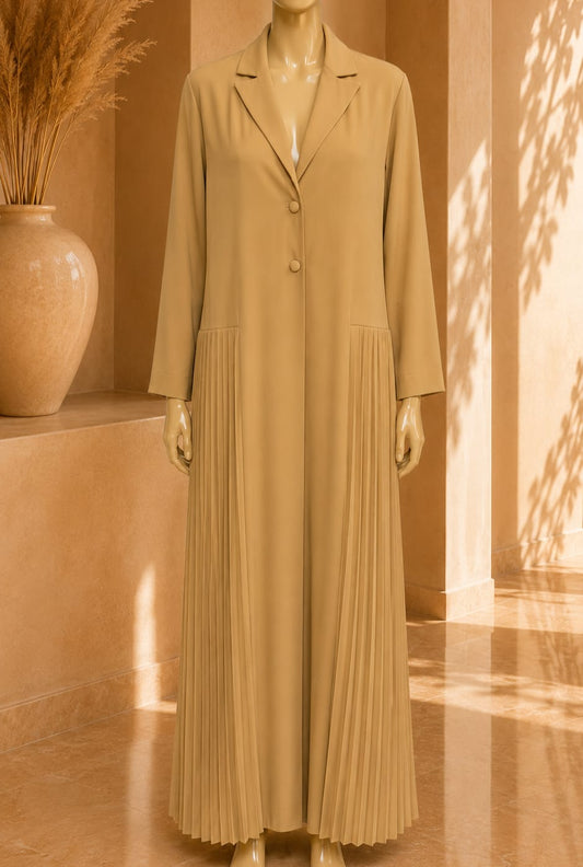 Celeste Pleated Abaya – Camel Beige
