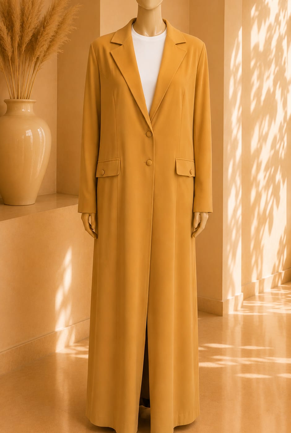 Monarch Tailored Abaya – Mustard Gold