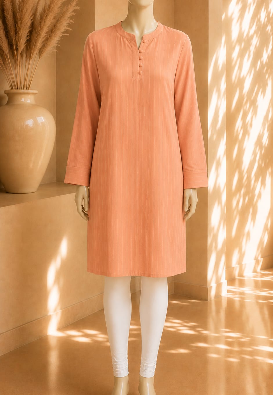 Luna Textured Tunic – Peach