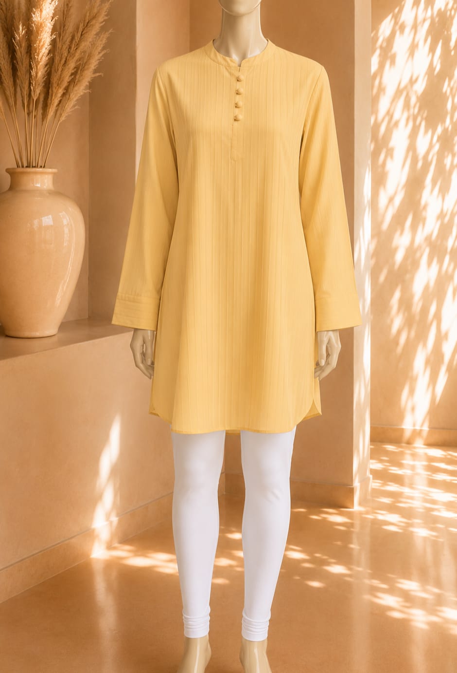 Luna Textured Tunic – Butter Yellow